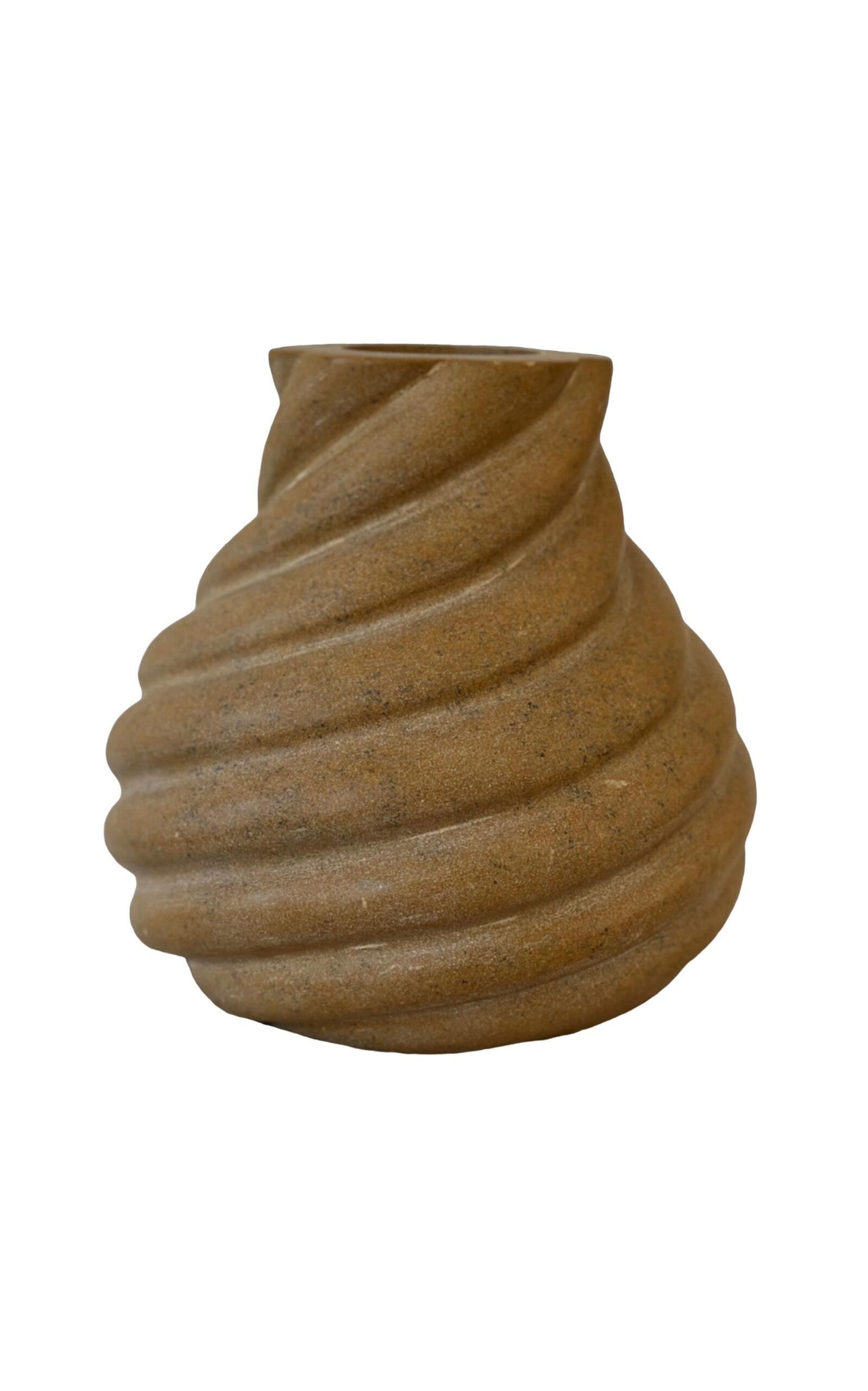 Anastasio Home - Small Swell Marble Vase - Yellow - Moda Operandi by ANASTASIO HOME