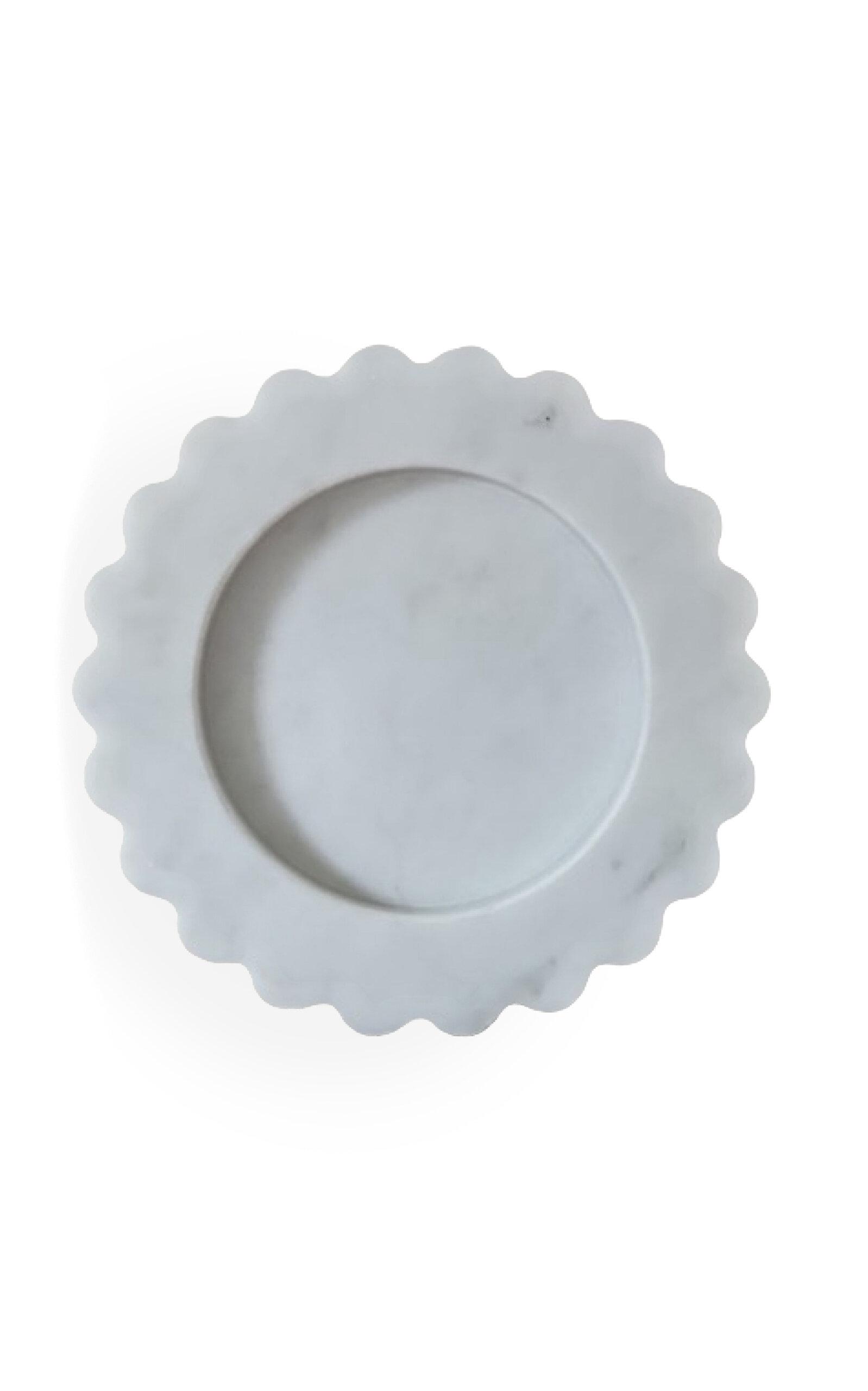 Anastasio Home - Sun Scalloped-Marble Tray - White - Moda Operandi by ANASTASIO HOME