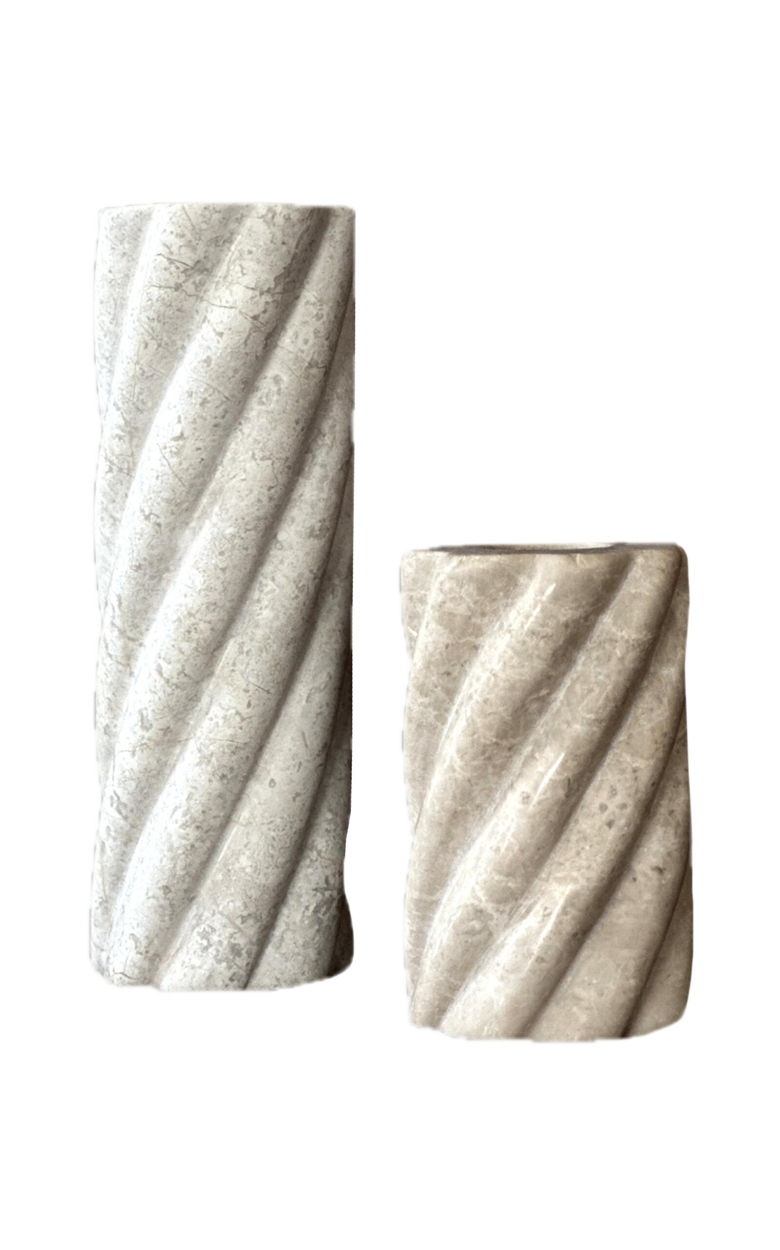 Anastasio Home - Swell Stone Candle Set - Light Grey - Moda Operandi by ANASTASIO HOME