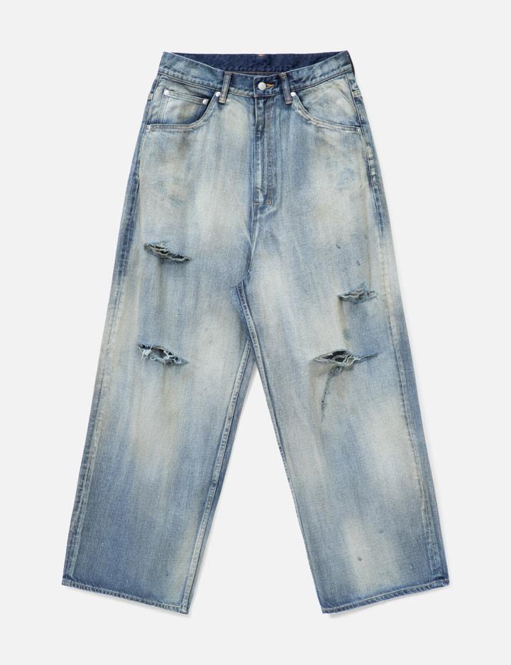 Damage Wide 5p Denim Pants by ANCELLM