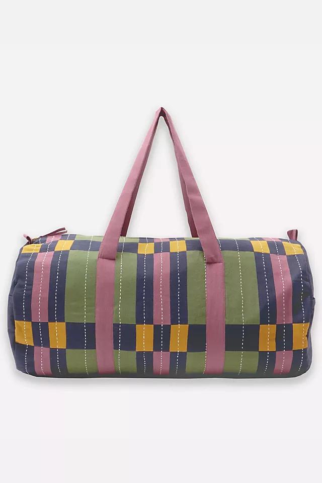 Anchal Lattice Canvas Duffle Bag by ANCHAL