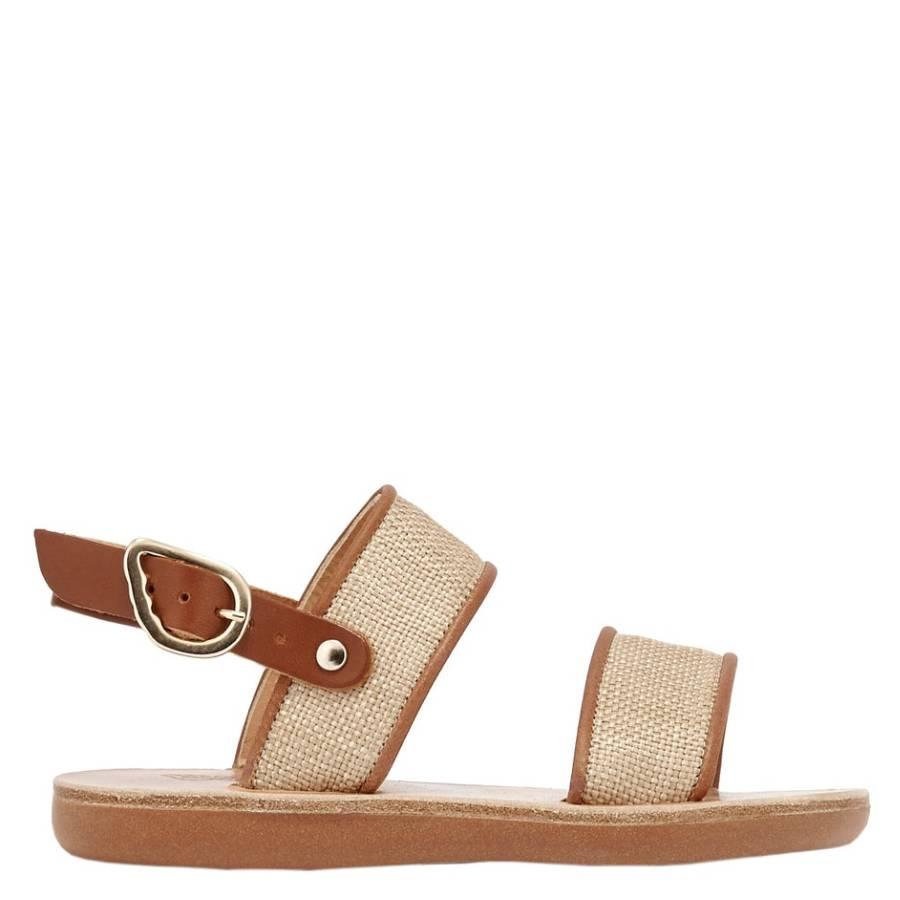 Ancient Greek Sandals Girls Little Clio Rafia Sandals by ANCIENT GREEK SANDALS
