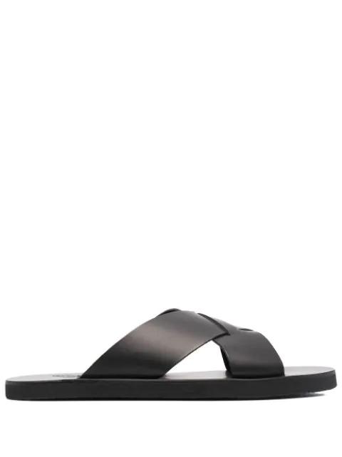 Bios cross-strap leather slides by ANCIENT GREEK SANDALS