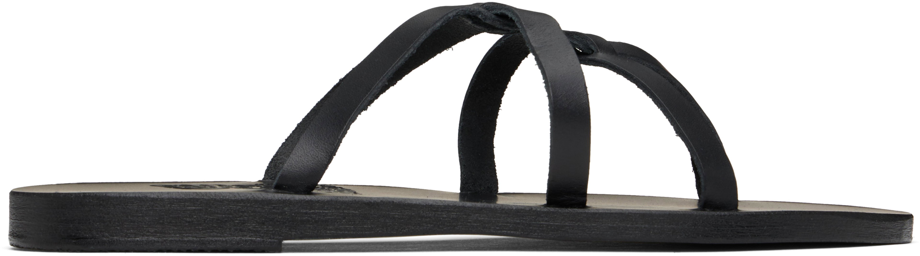 Black Egopi Sandals by ANCIENT GREEK SANDALS