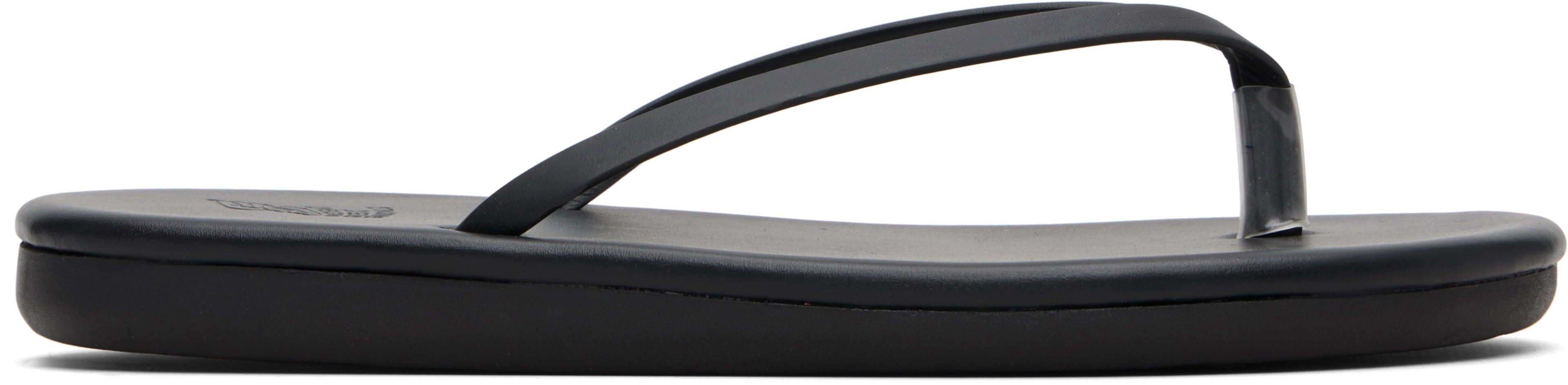 Black Saionara Flip-Flops by ANCIENT GREEK SANDALS