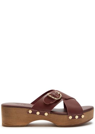 Marilisa cross-over leather clogs by ANCIENT GREEK SANDALS