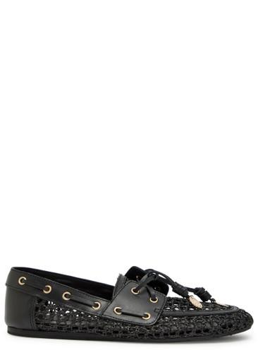 Pliaria leather-trimmed raffia loafers by ANCIENT GREEK SANDALS