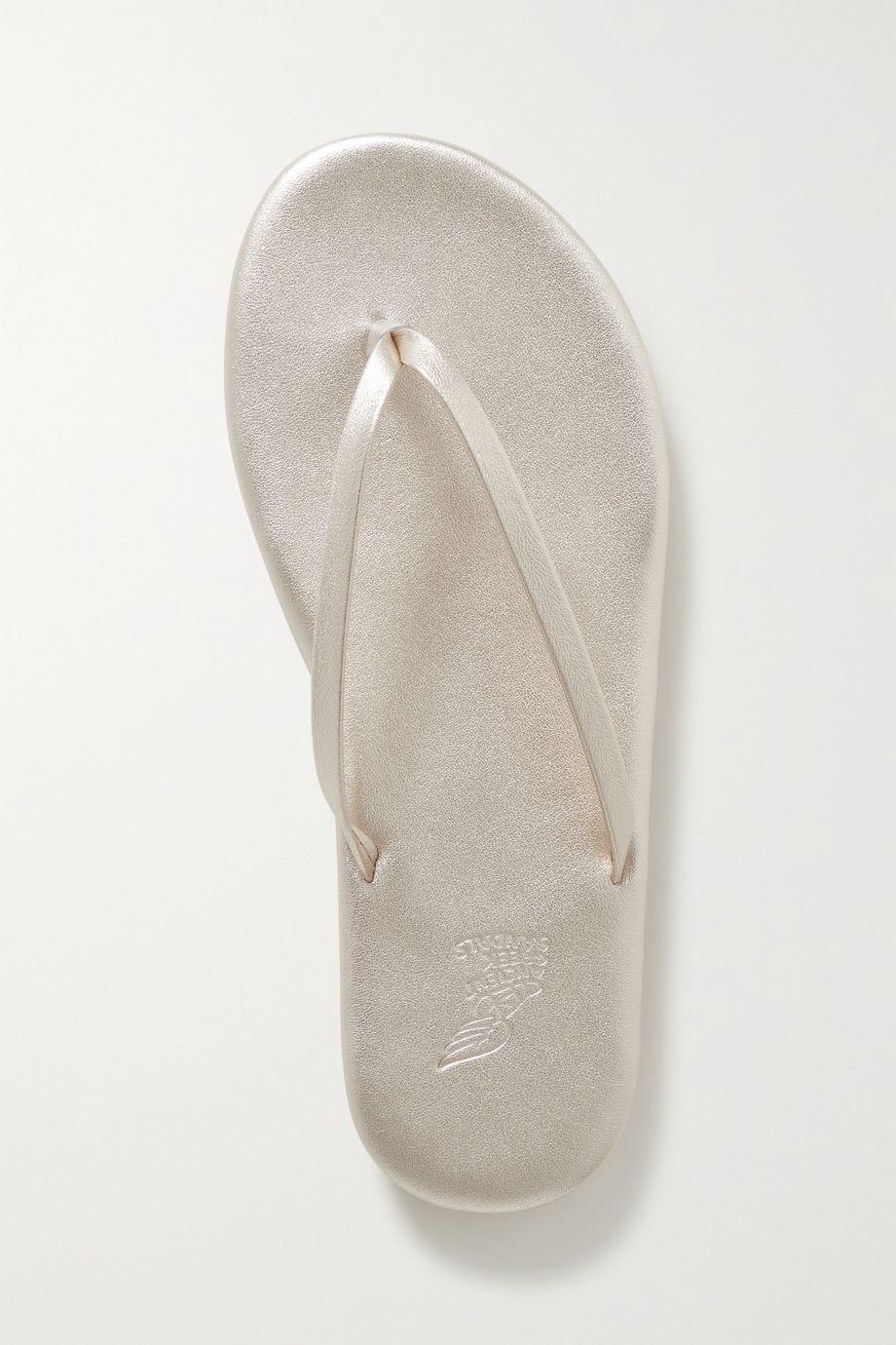 Saionara metallic leather flip flops by ANCIENT GREEK SANDALS