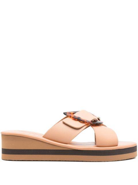 Thais Rainbow wedge slides by ANCIENT GREEK SANDALS
