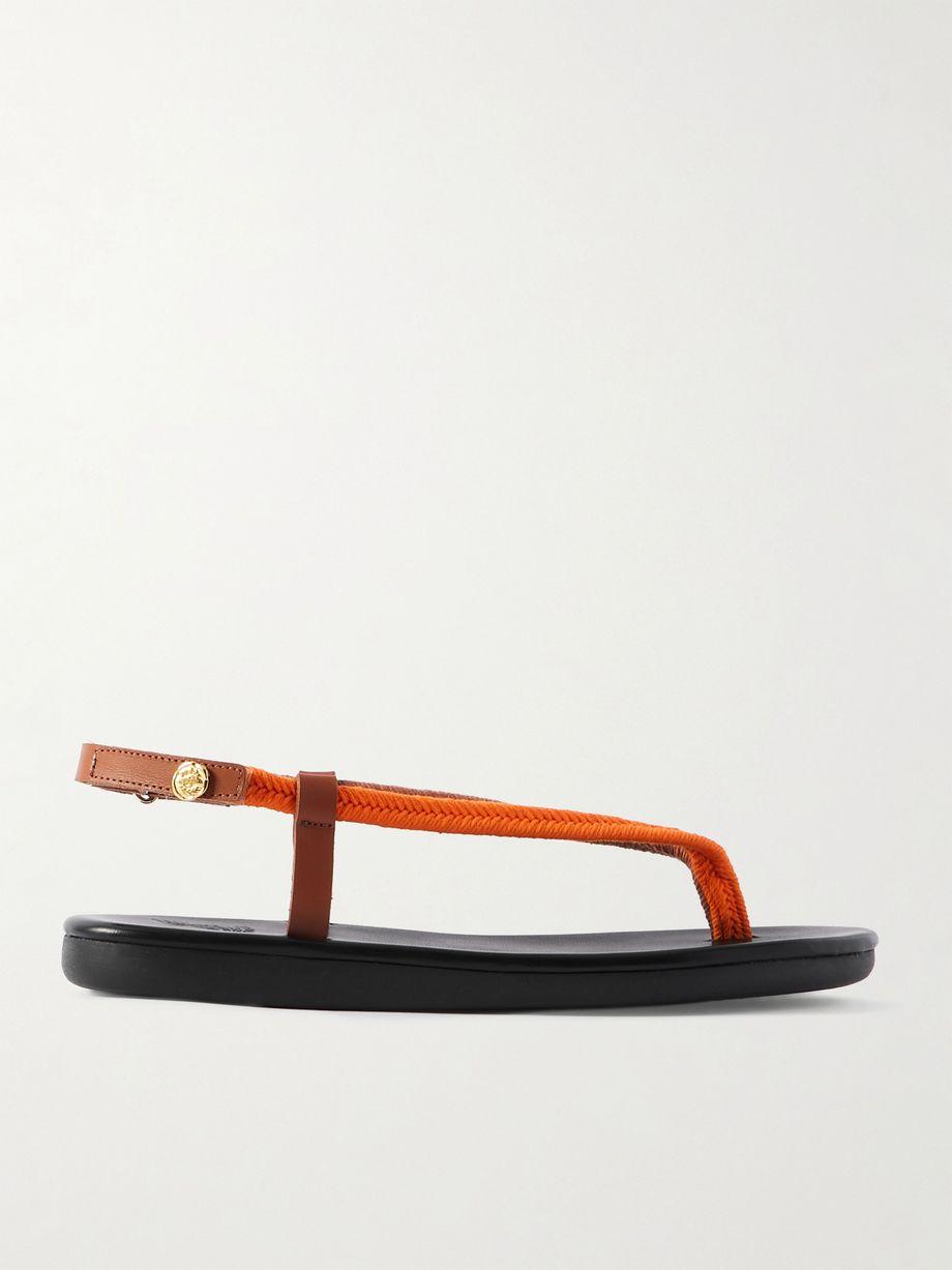Zoi leather-trimmed woven cord sandals by ANCIENT GREEK SANDALS