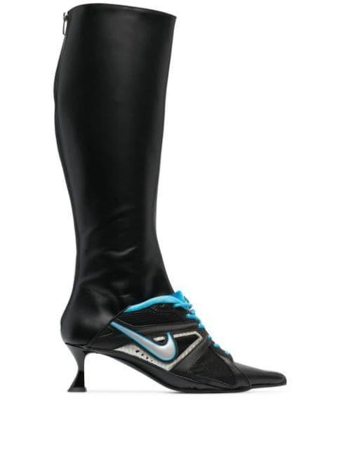 x Nike pointed-toe faux leather knee-high boots by ANCUTA SARCA