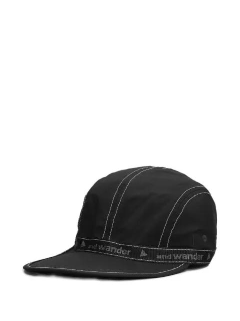 JQ contrast-stitch logo-tape cap by AND WANDER