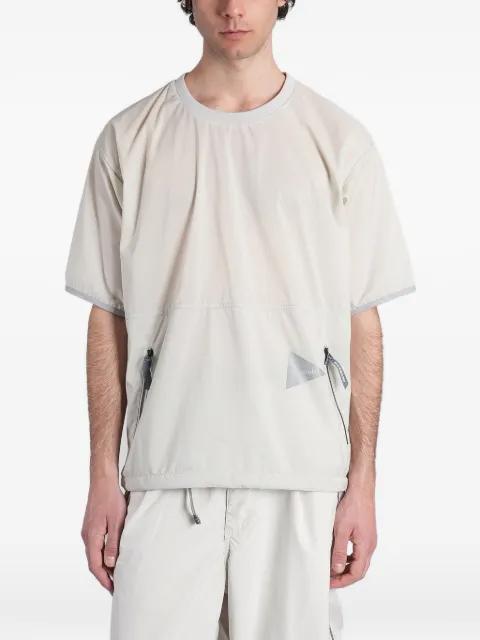 Pertex Quantum Air logo-print zip-pocket T-shirt by AND WANDER
