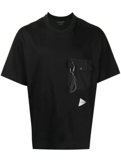 The Pocket logo-print T-shirt by AND WANDER