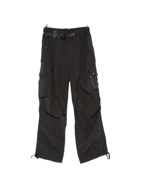 belted cargo trousers by AND WANDER