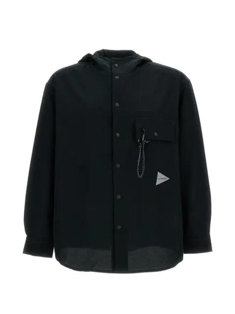 chest-pocket hoodied jacket by AND WANDER