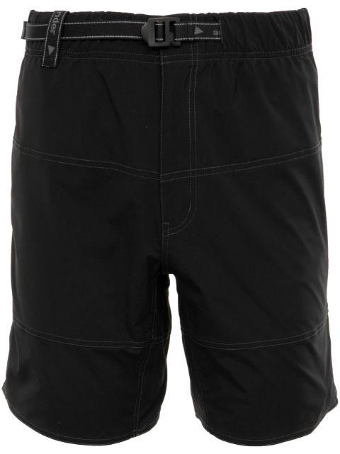 contrast-stitch belted shorts by AND WANDER