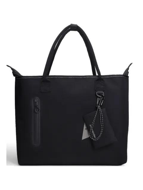 contrast-stitch pouch-detail tote bag by AND WANDER