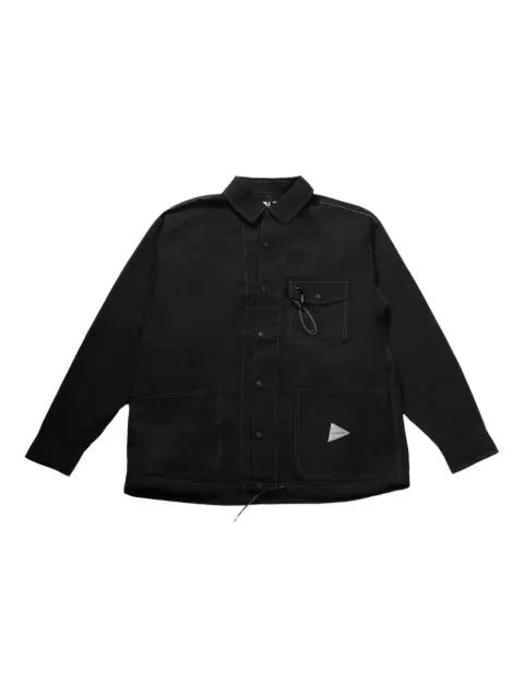 contrast-stitching overshirt by AND WANDER