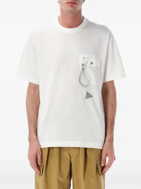 flap-pocket T-shirt by AND WANDER