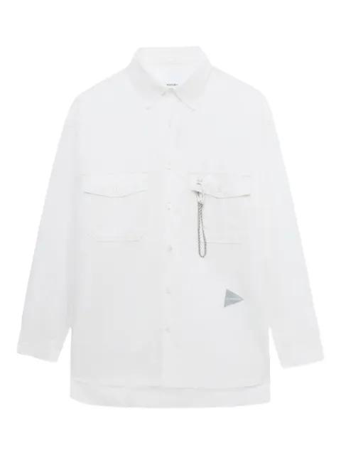 flap-pocket shirt by AND WANDER