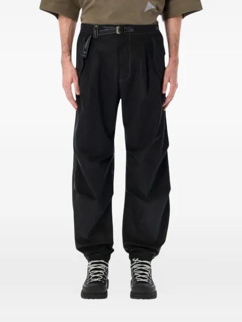 logo-belt trousers by AND WANDER