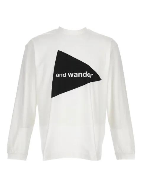 logo-print crew-neck T-shirt by AND WANDER