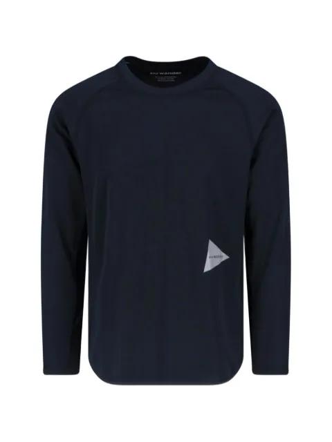 logo-print raglan-sleeve T-shirt by AND WANDER