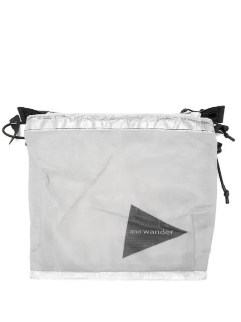 logo-print shoulder bag by AND WANDER