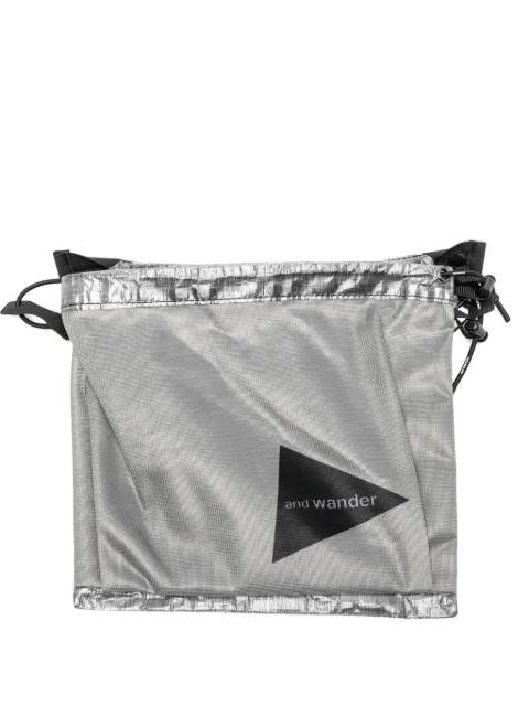 logo-print shoulder bag by AND WANDER