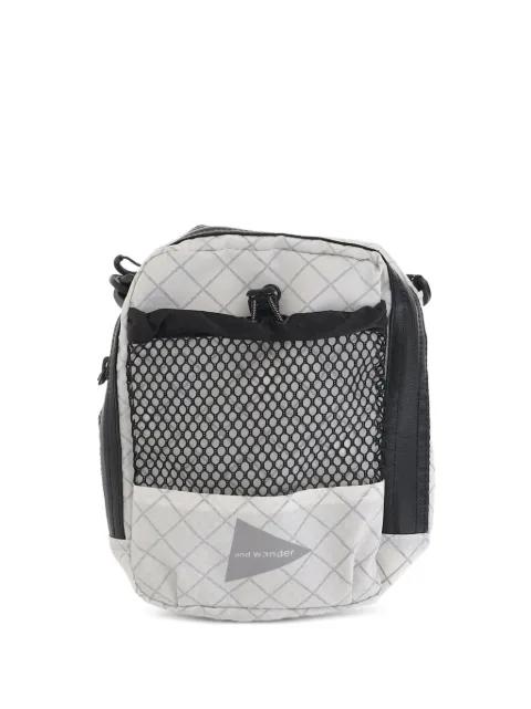 mesh-pocket shoulder bag by AND WANDER