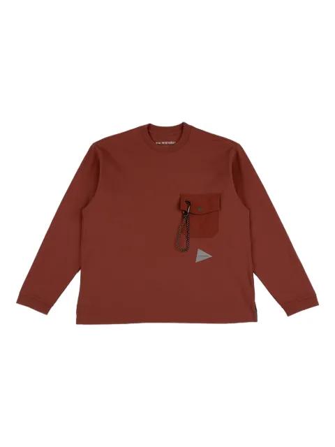 pocket long-sleeve T-shirt by AND WANDER