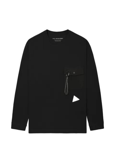 pocket long-sleeve T-shirt by AND WANDER