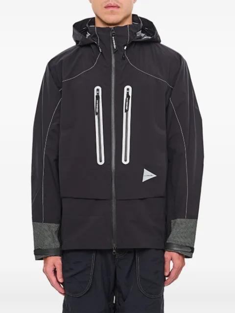shield-effect hoodied jacket by AND WANDER