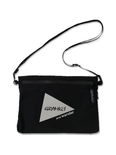 x Gramicci logo-print messenger bag by AND WANDER