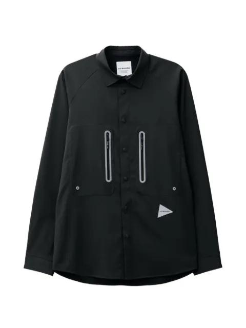 zip-pocket shirt by AND WANDER