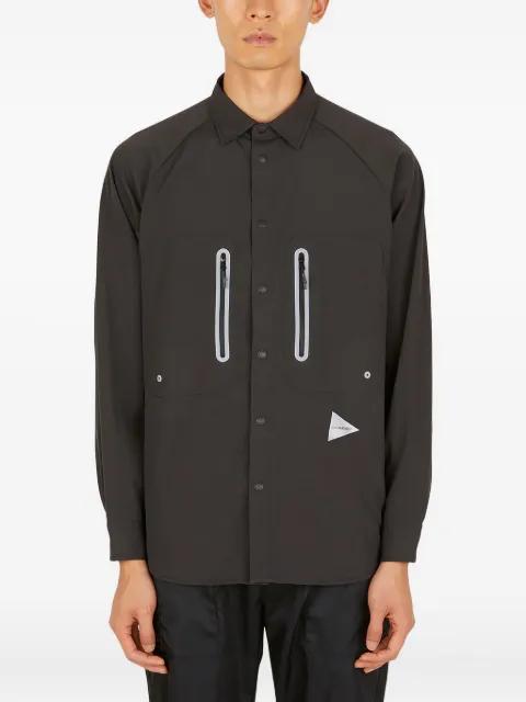zip-pocket shirt by AND WANDER
