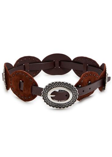Embellished suede concho belt by ANDERSONS BELTS