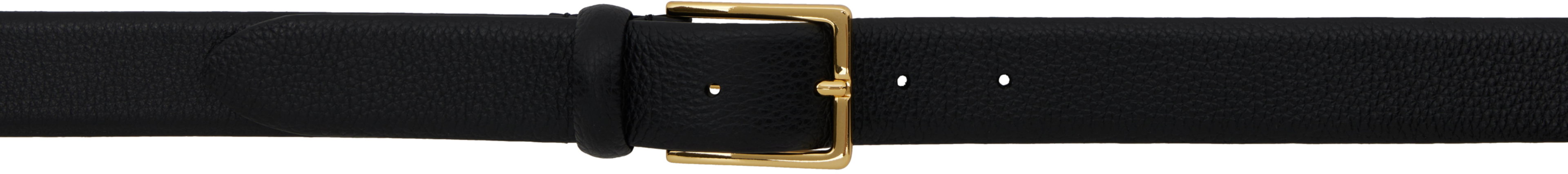 Black Grained Calfskin Belt by ANDERSON'S