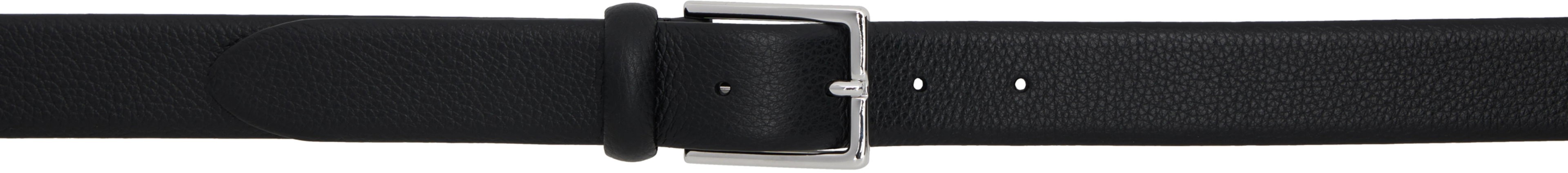 Black Grained Calfskin Belt by ANDERSON'S