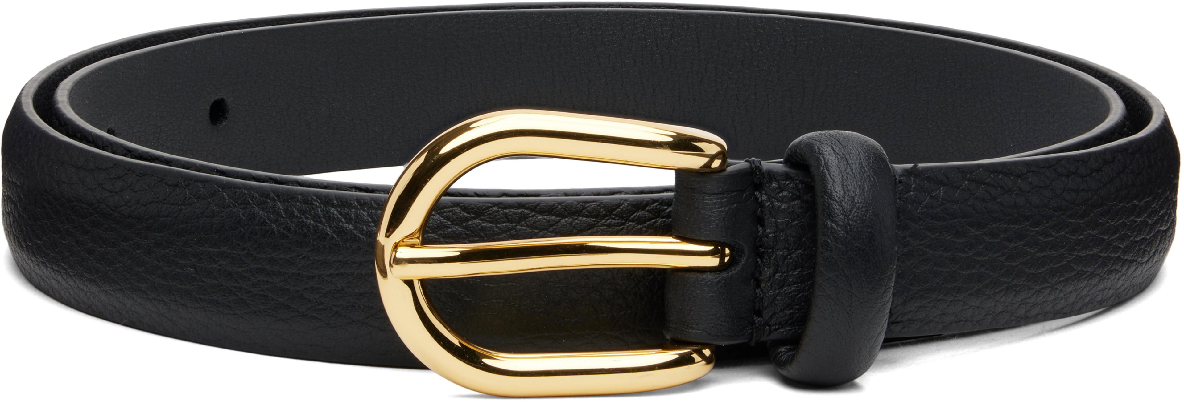 Black Skinny Nappa Leather Belt by ANDERSON'S