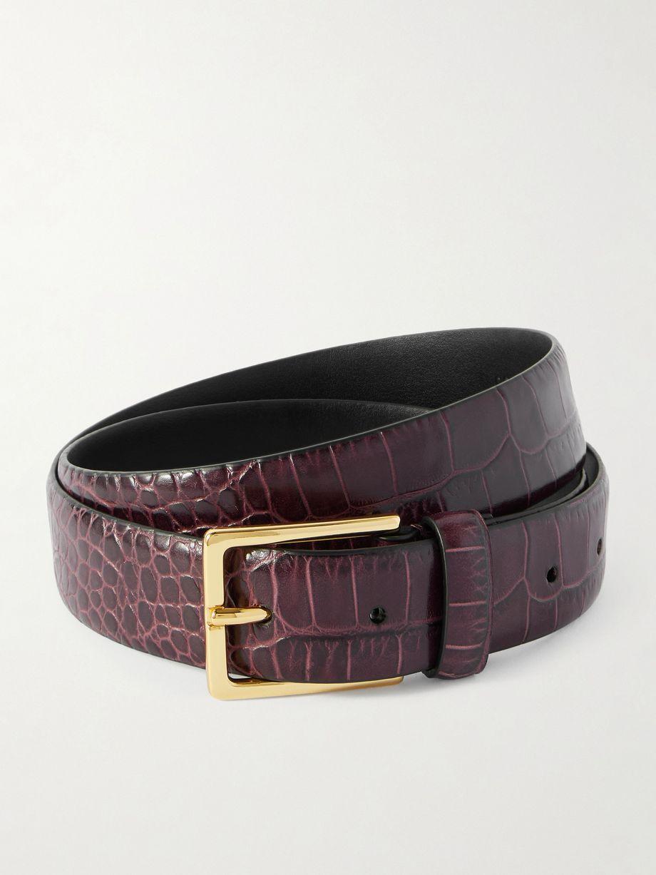 Croc-effect leather belt by ANDERSON'S