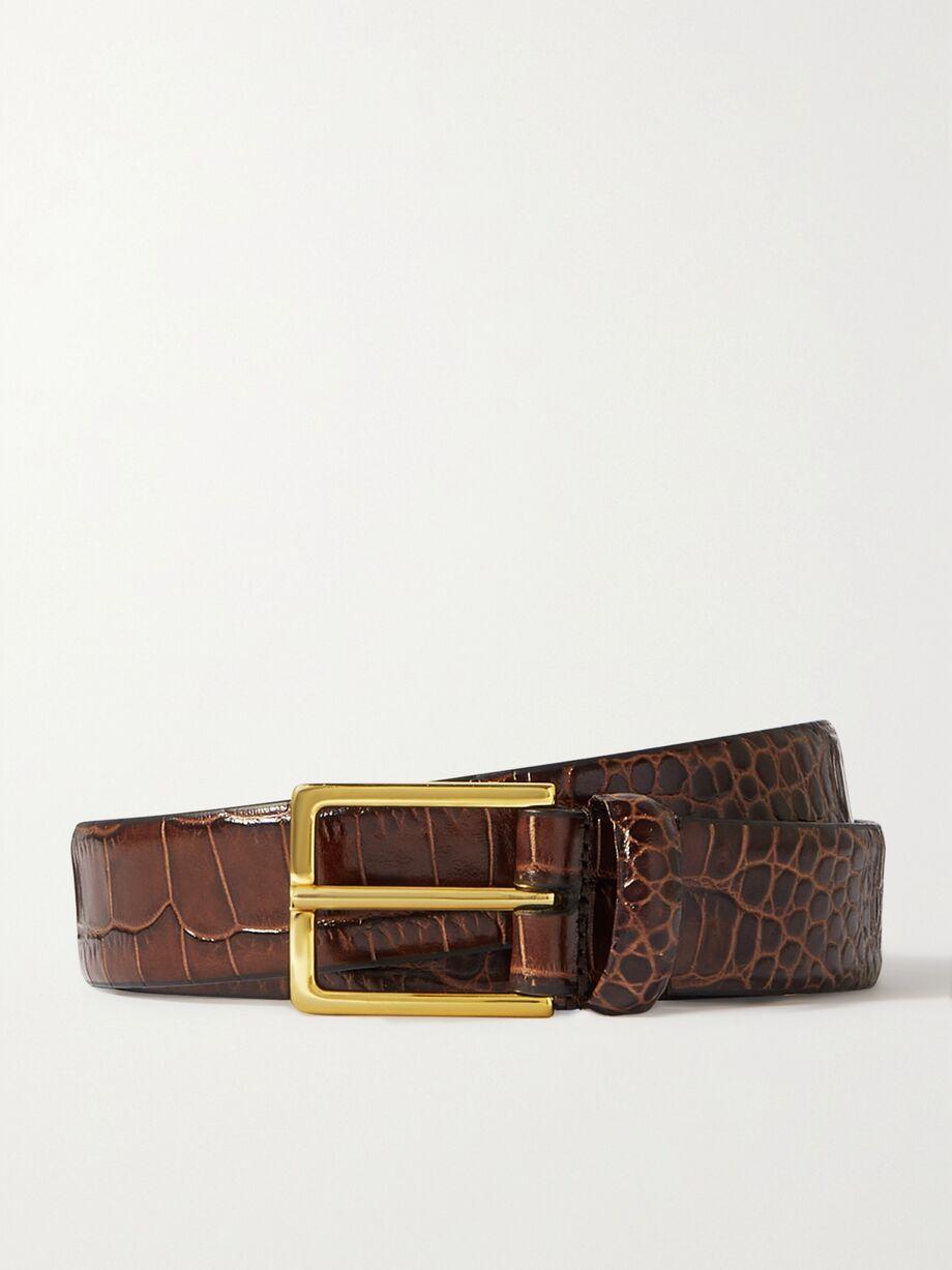 Croc-effect leather belt by ANDERSON'S