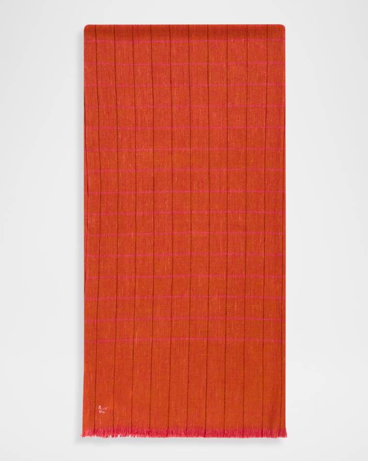 Men's Hairline Windowpane Check Cashmere Scarf by ANDERSON&SHEPPARD