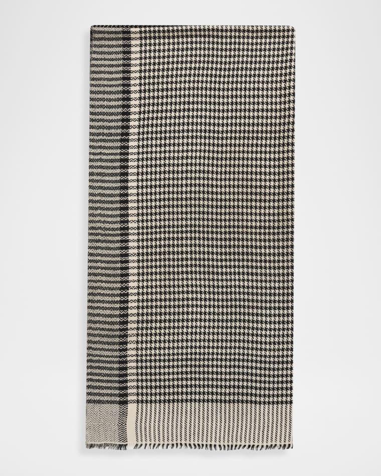 Men's Handwoven Houndstooth Cashmere Scarf by ANDERSON&SHEPPARD