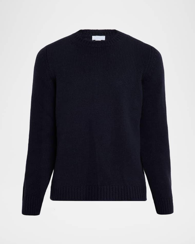 Men's Plain Knit Cashmere Crewneck Sweater by ANDERSON&SHEPPARD