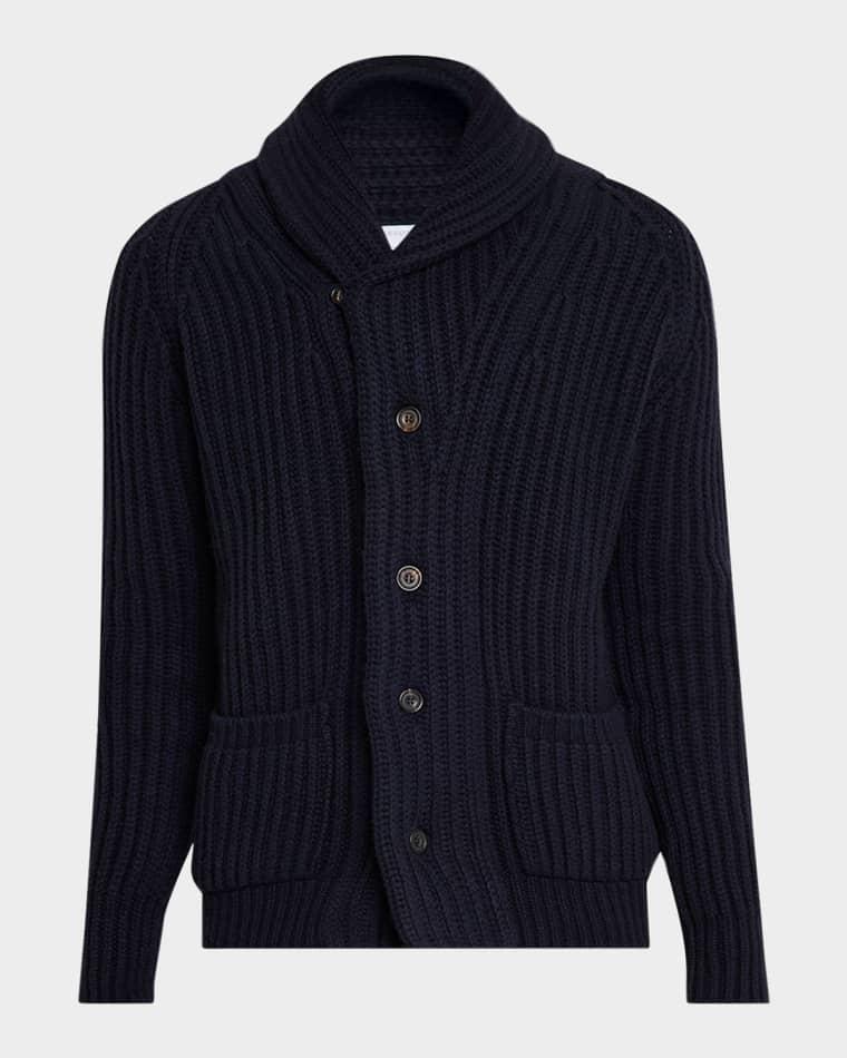 Men's Rib-Knit Cashmere Cardigan by ANDERSON&SHEPPARD