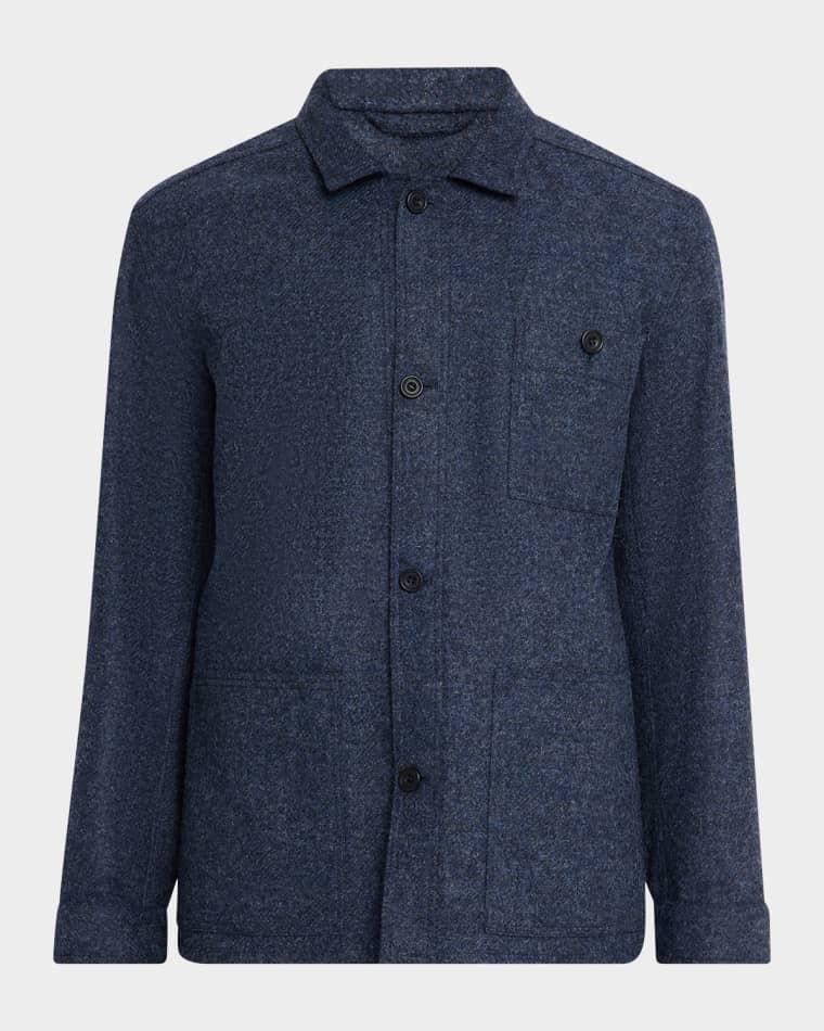 Men's Wool Patch-Pocket Shirt Jacket by ANDERSON&SHEPPARD