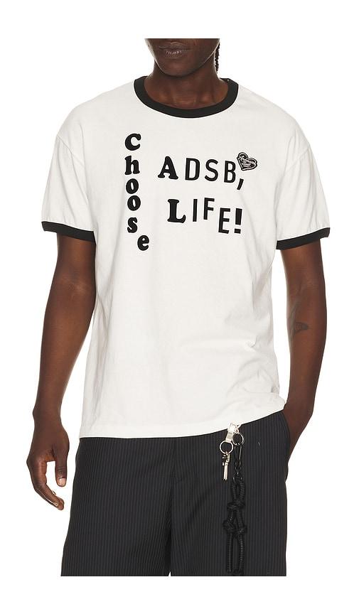 Andersson Bell Essential Adsb Flocking Ringer T-Shirt in White by ANDERSSON BELL