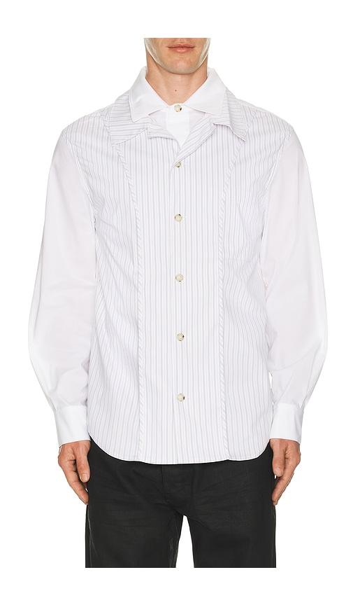 Andersson Bell Open Collar Layered Shirt in White by ANDERSSON BELL